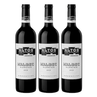 Combo de três garrafas de vinho tinto