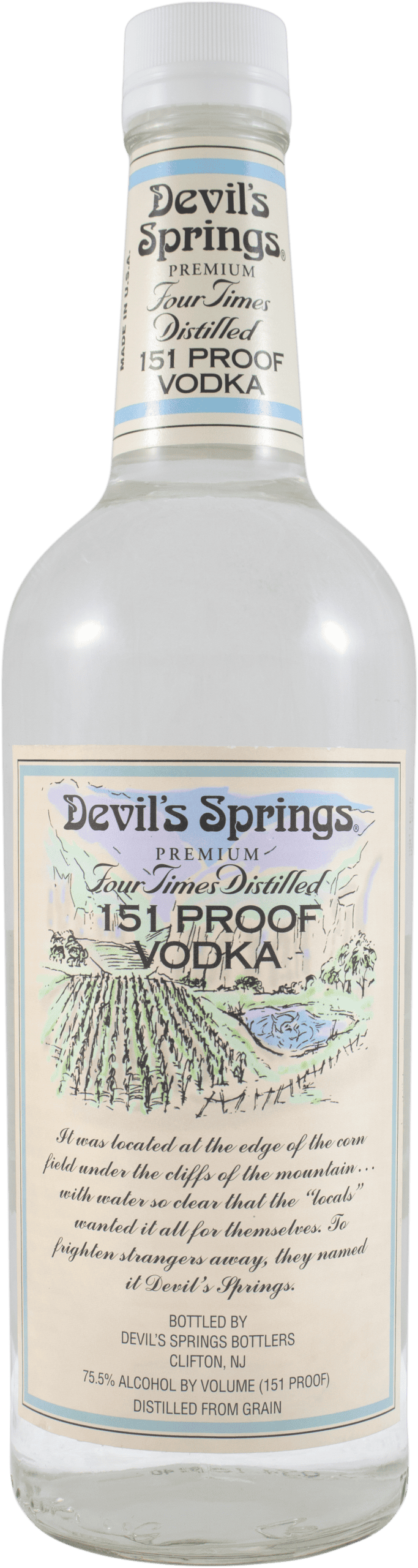 Devil's Springs Vodka - Vodka norte-americana de alta graduação com 80% de teor alcoólico